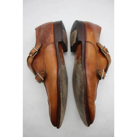 Magnanni Double Monk Strap Men's Size 9 M Brown Dress Shoes 12754