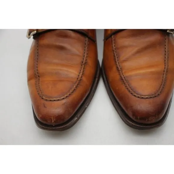 Magnanni Double Monk Strap Men's Size 9 M Brown Dress Shoes 12754