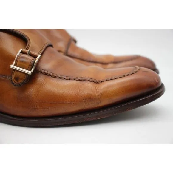 Magnanni Double Monk Strap Men's Size 9 M Brown Dress Shoes 12754