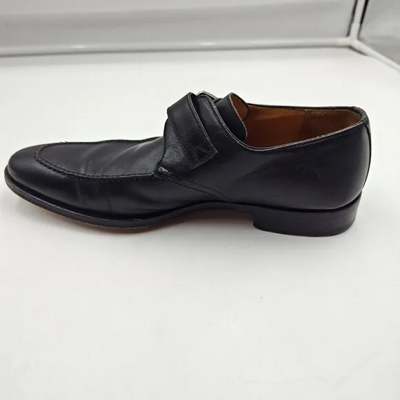 Magnanni Dress Shoes Mens Sz 9.5 Black Marco Single Monk Strap 12437 Designer