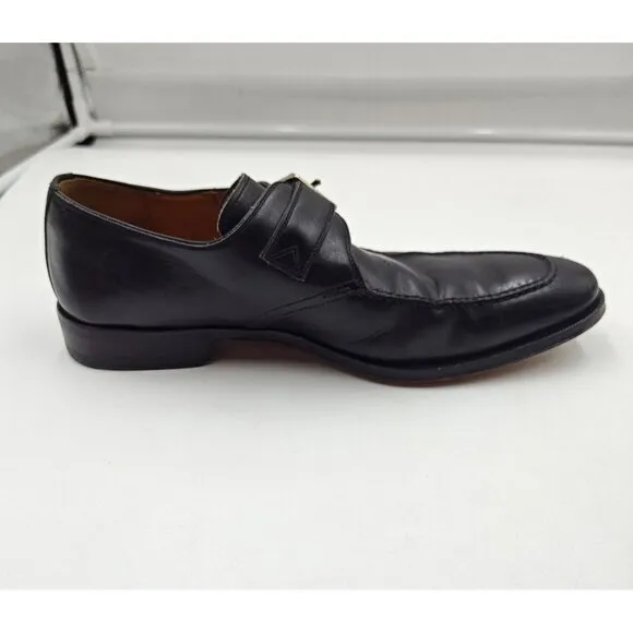 Magnanni Dress Shoes Mens Sz 9.5 Black Marco Single Monk Strap 12437 Designer