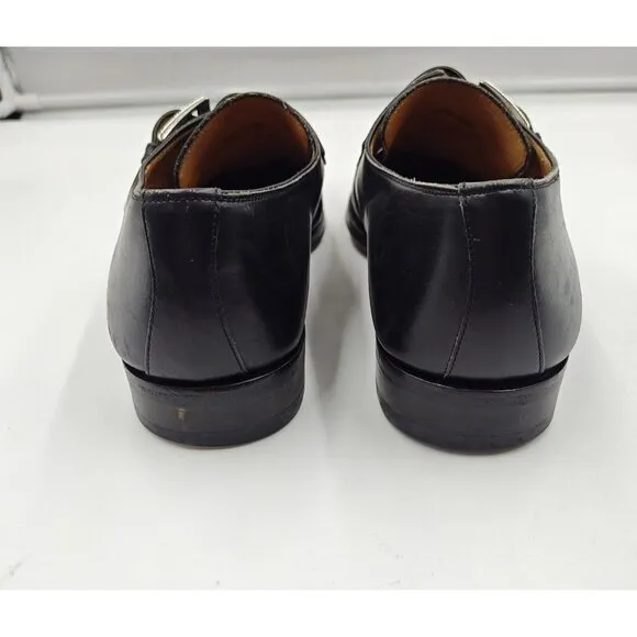 Magnanni Dress Shoes Mens Sz 9.5 Black Marco Single Monk Strap 12437 Designer