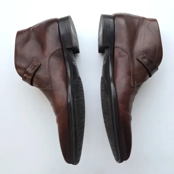 Magnanni Leather Monk Strap Chukka Boots Cognac Size Size 10