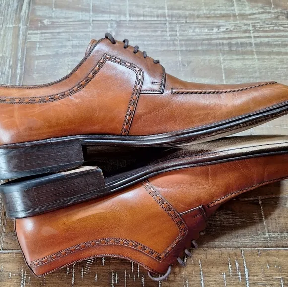 Magnanni Men's Leather Dress Shoes Size 8.5 Brown Made In Spain