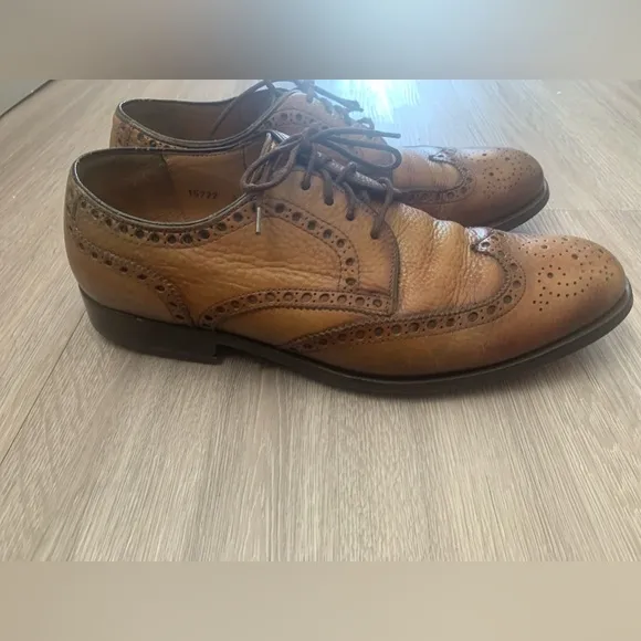 MAGNANNI Mens Size 9M Oxford Wingtip Dress Shoes Brown Leather‎  SPAIN