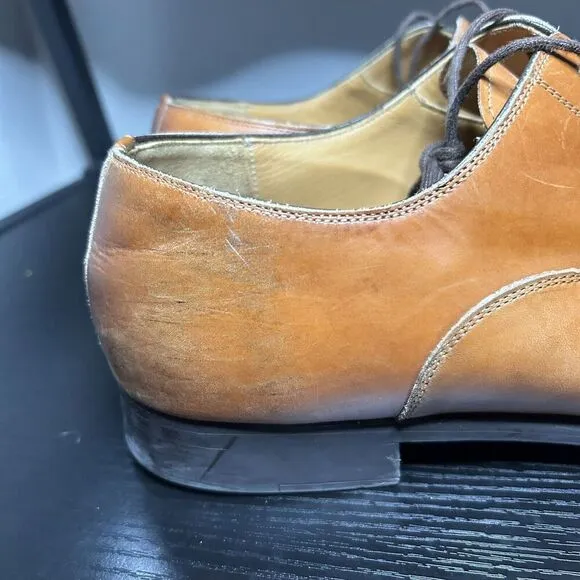 Magnanni Mens Size 11 Cap Toe Point Brown Leather Dress Shoes
