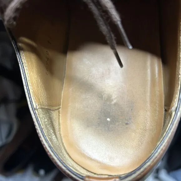 Magnanni Mens Size 11 Cap Toe Point Brown Leather Dress Shoes
