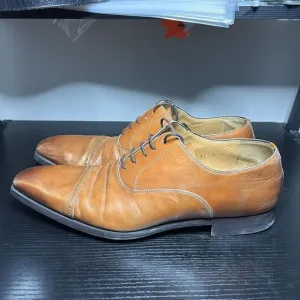 Magnanni Mens Size 11 Cap Toe Point Brown Leather Dress Shoes