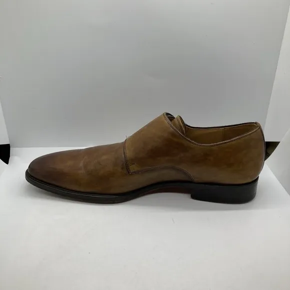 Magnanni Miro Double Monk Strap Plain Toe Dress Shoes Mens 9M Mahogany Brown