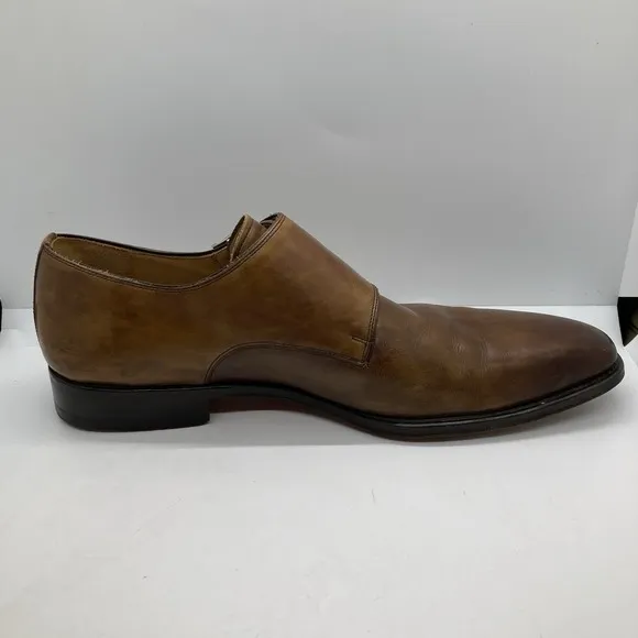 Magnanni Miro Double Monk Strap Plain Toe Dress Shoes Mens 9M Mahogany Brown