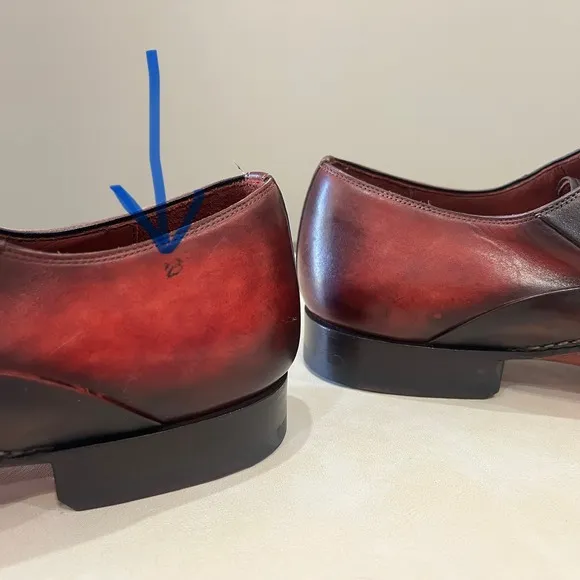 Magnanni Oxford Dress Shoes Leather Lace Up Burgundy Brown Formal Mens 10.5