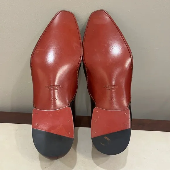 Magnanni Oxford Dress Shoes Leather Lace Up Burgundy Brown Formal Mens 10.5