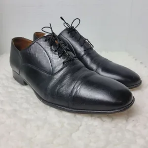 Magnanni Toledo Men’s Size 11.5 Oxford Shoes Black Leather Cap Toe Dress Lace Up