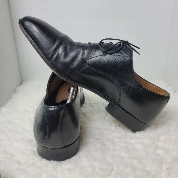 Magnanni Toledo Men’s Size 11.5 Oxford Shoes Black Leather Cap Toe Dress Lace Up