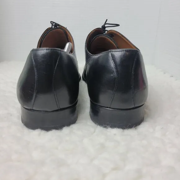 Magnanni Toledo Men’s Size 11.5 Oxford Shoes Black Leather Cap Toe Dress Lace Up