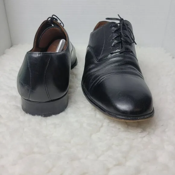 Magnanni Toledo Men’s Size 11.5 Oxford Shoes Black Leather Cap Toe Dress Lace Up