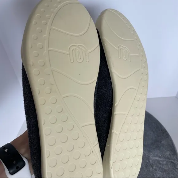 Mahabis Classic Grey Wool Slippers Shoes With Rubber Sole Addition Size 40