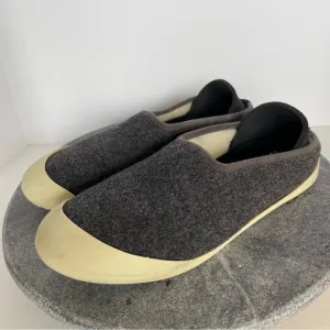 Mahabis Classic Grey Wool Slippers Shoes With Rubber Sole Addition Size 40