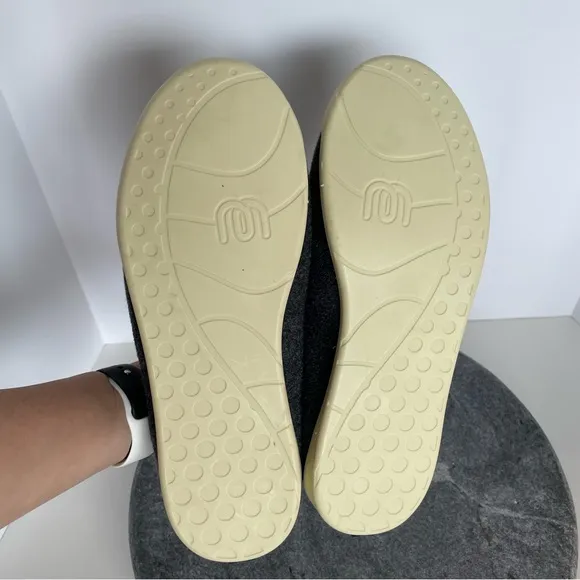 Mahabis Classic Grey Wool Slippers Shoes With Rubber Sole Addition Size 40
