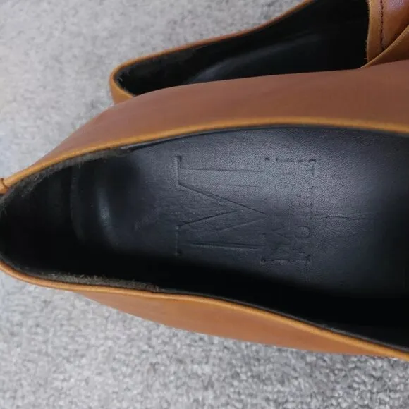 MaisonForte Mens Size 10.5 Dress Shoes Light Brown Leather Oxfords Lace Up