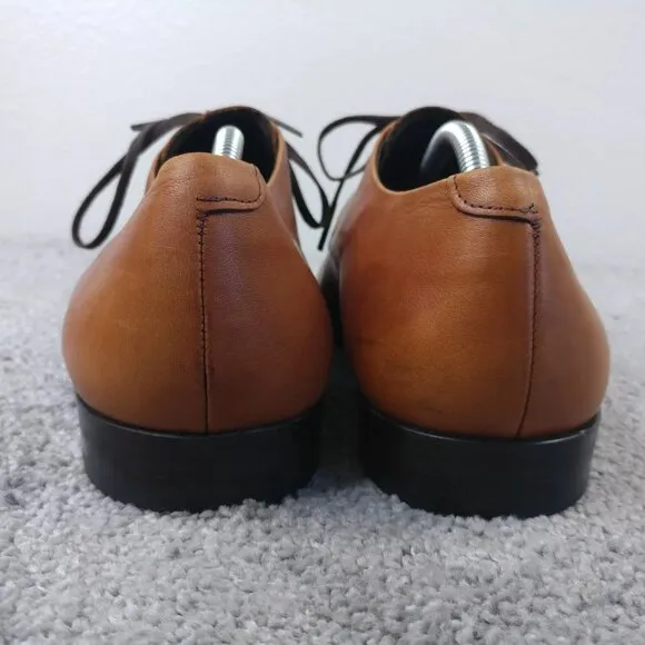 MaisonForte Mens Size 10.5 Dress Shoes Light Brown Leather Oxfords Lace Up