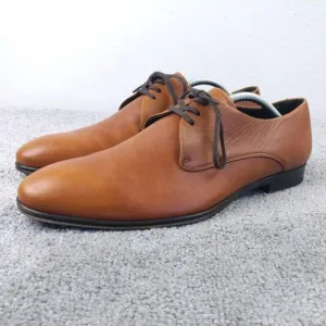 MaisonForte Mens Size 10.5 Dress Shoes Light Brown Leather Oxfords Lace Up