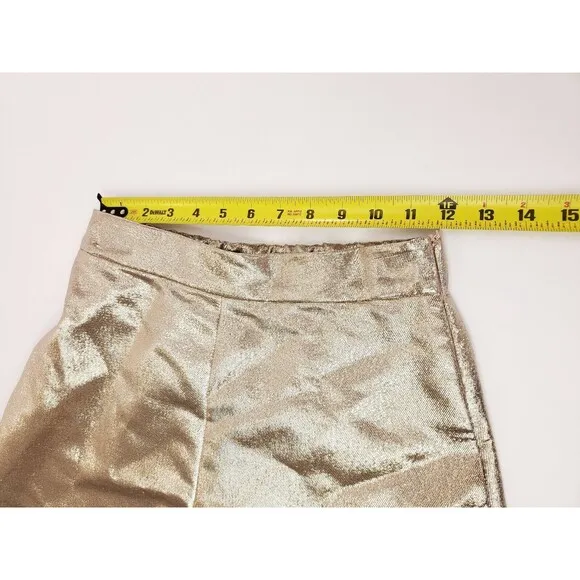 Maje Ilur Metallic High-rise Silk-blend Shorts In Gold Size 36 $295