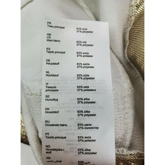 Maje Ilur Metallic High-rise Silk-blend Shorts In Gold Size 36 $295