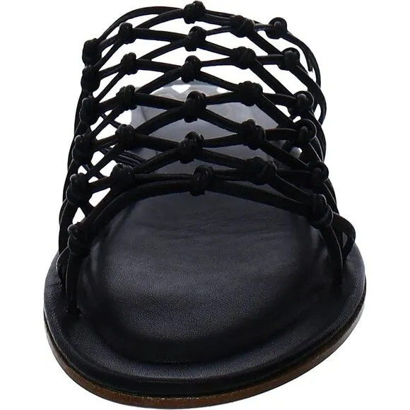 Mansur Gavriel Womens MIGNON SLIDE Black Leather Slide Sandals Shoes New