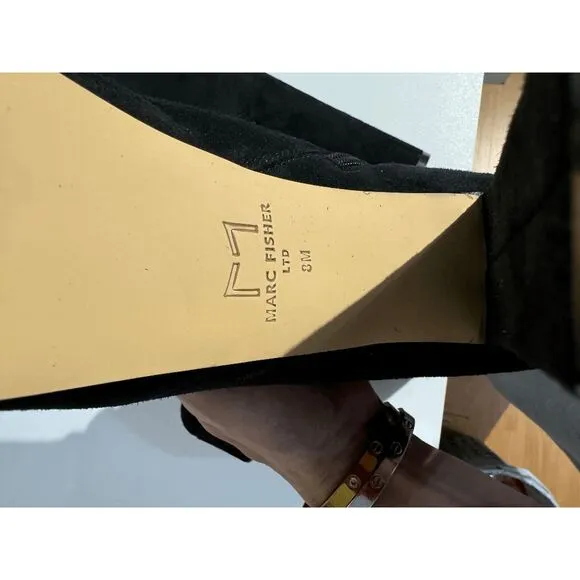 Marc Fisher Ltd Caled Suede Platform High Heel Side Zip Ankle Booties Black