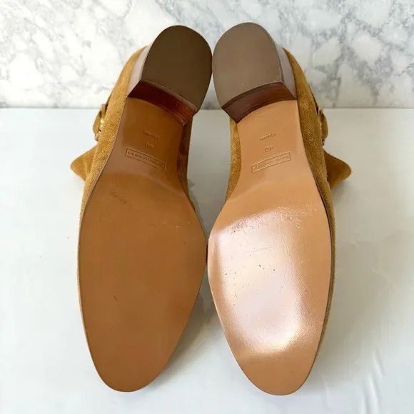 Marc Jacobs Camel Suede Ginger Interlock Ankle Boots Size 40/10 US