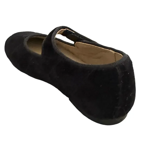 MARIA CATALAN Black Velvet Merceditas Mary Jane Shoes Diamond Cut Made in Spain