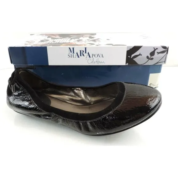 Maria Sharapova by Cole Haan Air Bacara Ballet Flats Shoes Black Patent Size 5.5