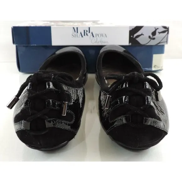 Maria Sharapova by Cole Haan Air Bacara Ballet Flats Shoes Black Patent Size 5.5