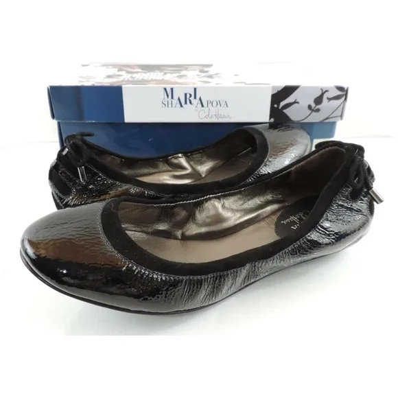 Maria Sharapova by Cole Haan Air Bacara Ballet Flats Shoes Black Patent Size 5.5
