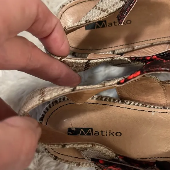Mariko Anthropologie Marilou Plaid Snakeprint Colorblock Slingback Shoes Sz 7