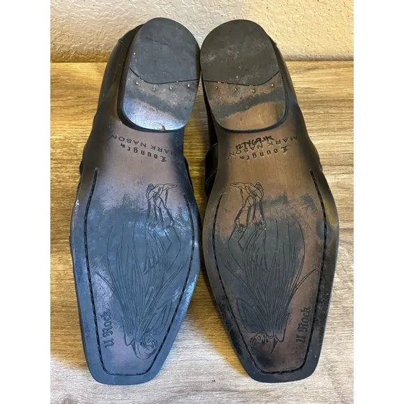 Mark Nason Lounge U Rock Black Leather Studded Mens Dress Shoes