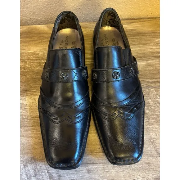 Mark Nason Lounge U Rock Black Leather Studded Mens Dress Shoes