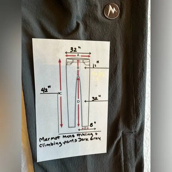 Marmot Scree Pants Men’s Slate Gray Size 32