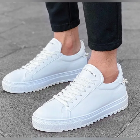 Martin Valen Men’s Casual Low White Sneakers