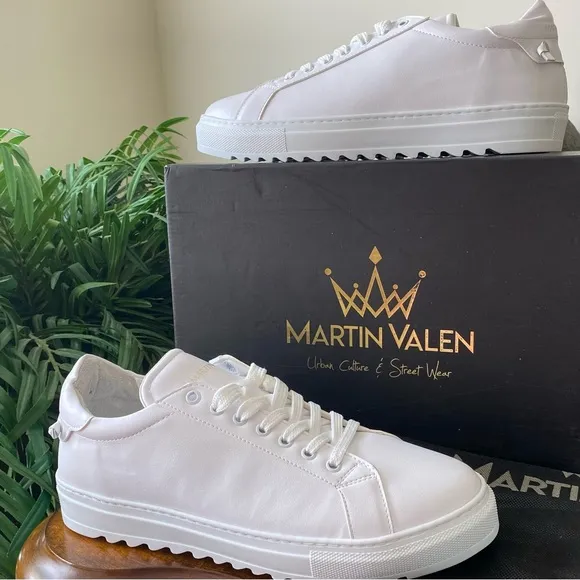 Martin Valen Men’s Casual Low White Sneakers