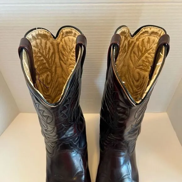 MASON Western Boots Leather Black Cherry Men's Size 9 D 953-1