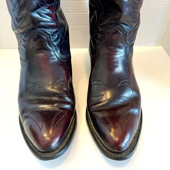 MASON Western Boots Leather Black Cherry Men's Size 9 D 953-1