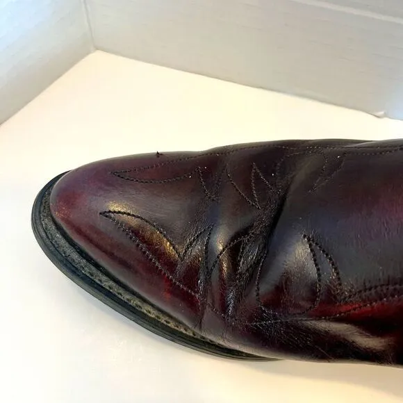 MASON Western Boots Leather Black Cherry Men's Size 9 D 953-1