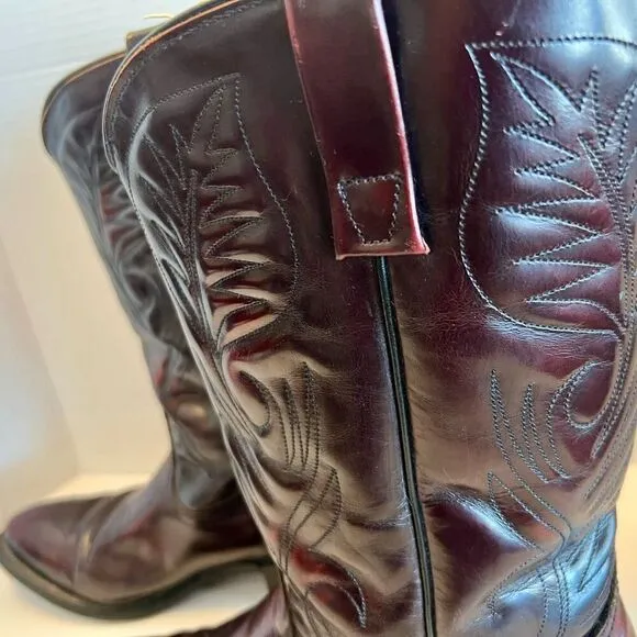MASON Western Boots Leather Black Cherry Men's Size 9 D 953-1