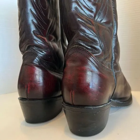 MASON Western Boots Leather Black Cherry Men's Size 9 D 953-1