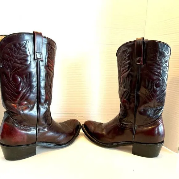 MASON Western Boots Leather Black Cherry Men's Size 9 D 953-1