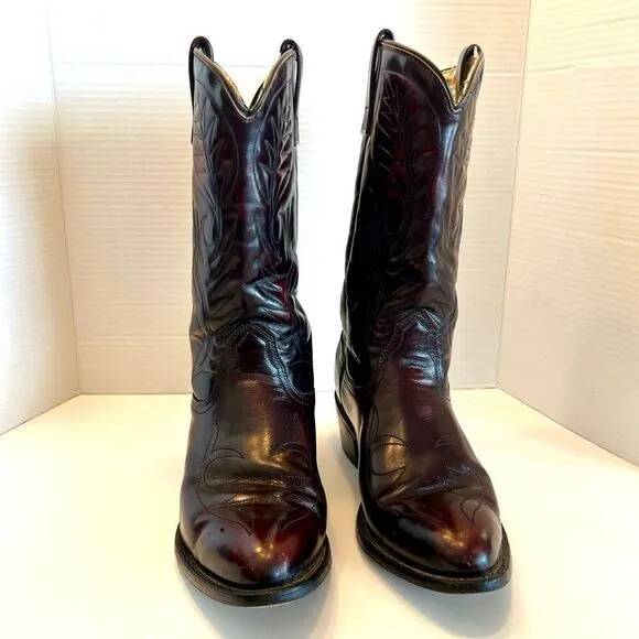MASON Western Boots Leather Black Cherry Men's Size 9 D 953-1