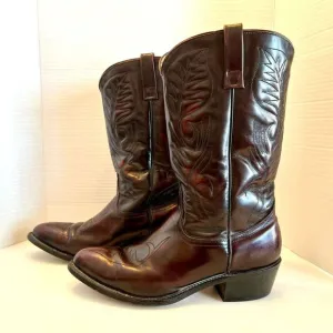 MASON Western Boots Leather Black Cherry Men's Size 9 D 953-1