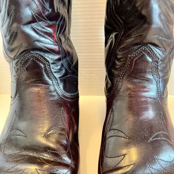 MASON Western Boots Leather Black Cherry Men's Size 9 D 953-1